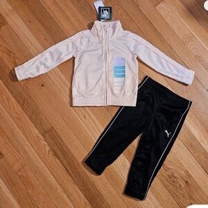 PUMA Toddler Girl Full-zip Jacket & Jogger Pant Tracksuit Set Pink Black